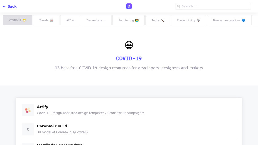 COVID-19 design resources by Undesign Landing Page