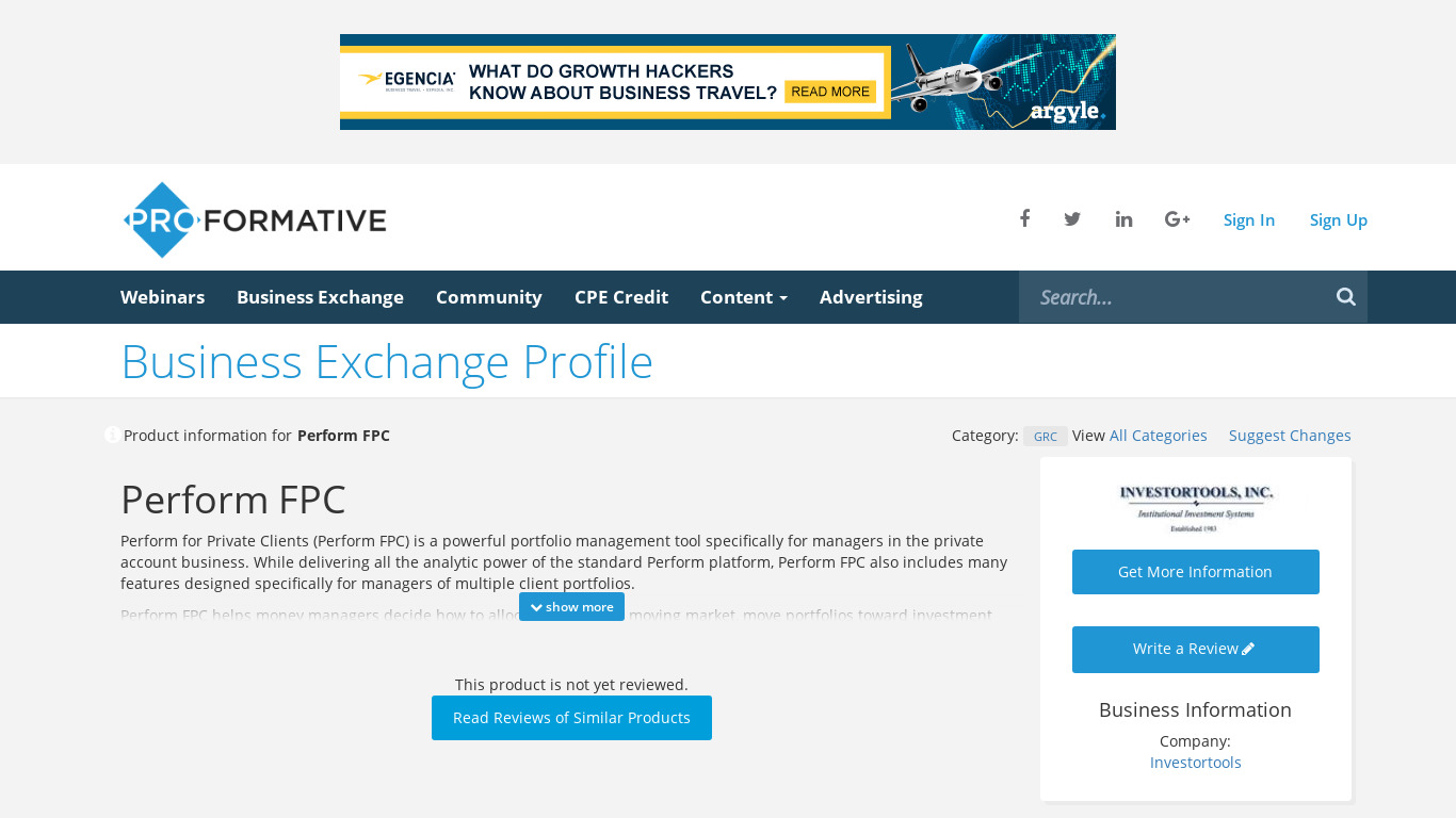 proformative.com Perform FPC Landing page