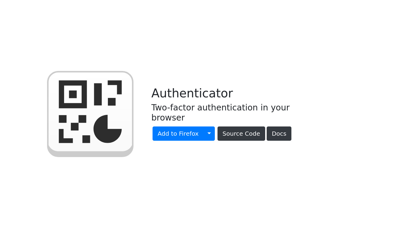 Authenticator.cc Landing page