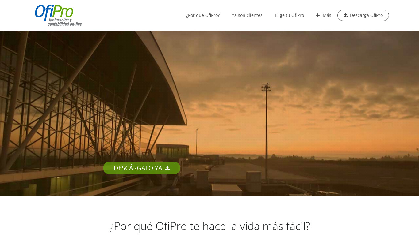 Ofipro Landing page