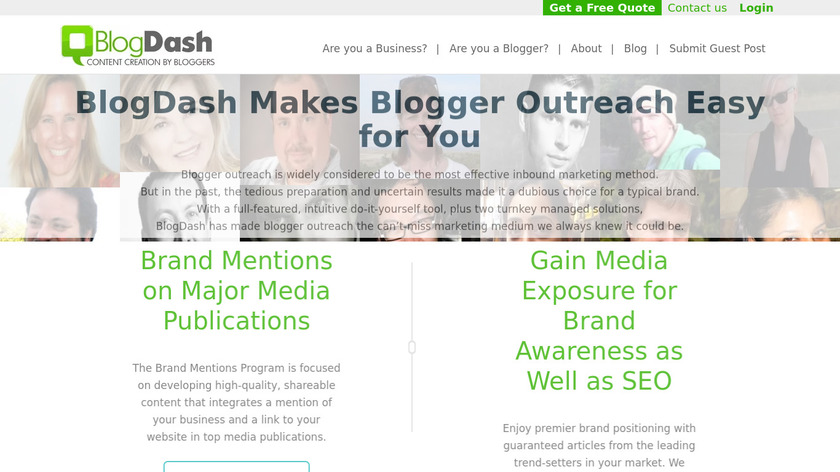 Blogdash Landing Page
