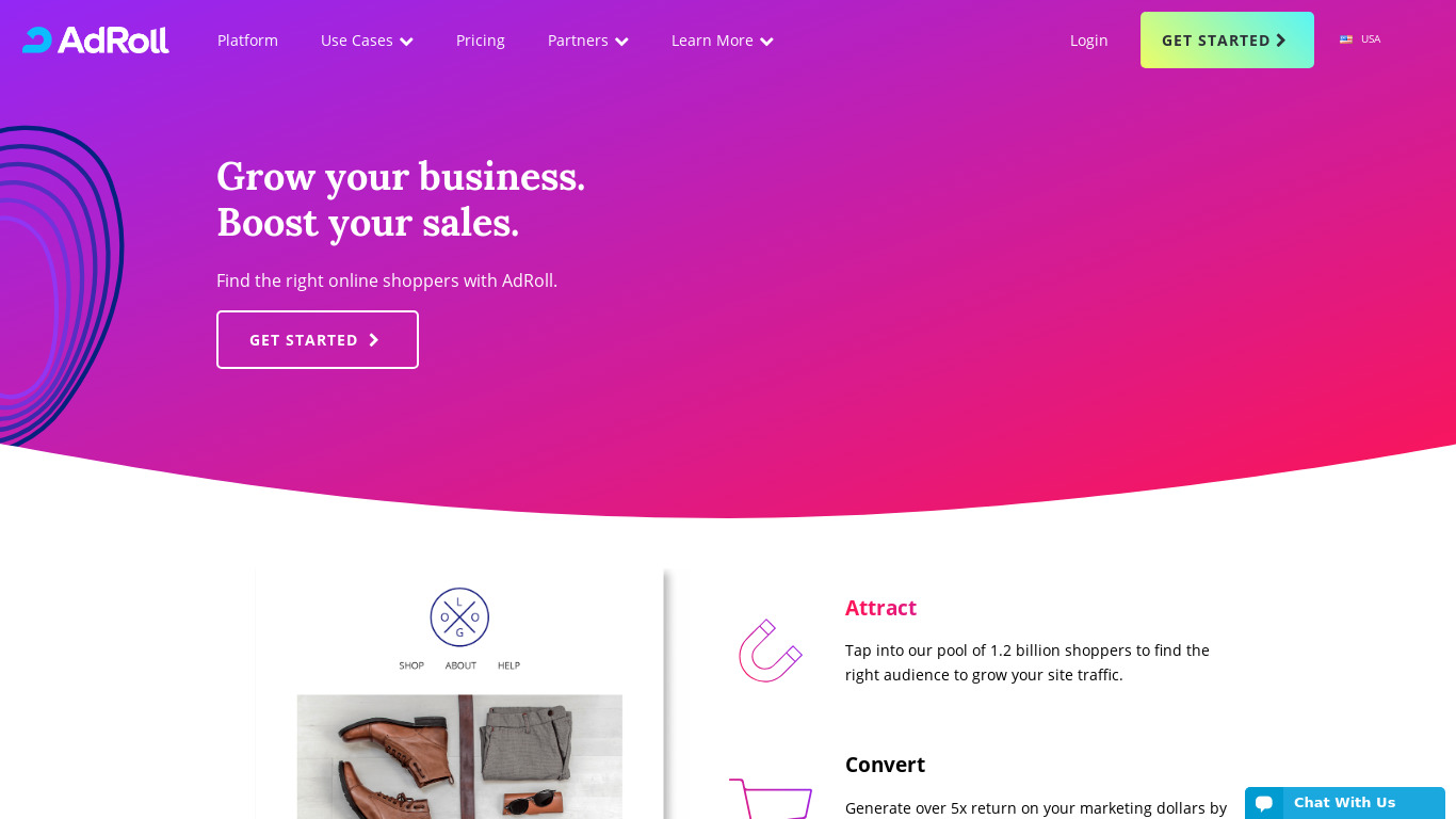 AdRoll Landing page