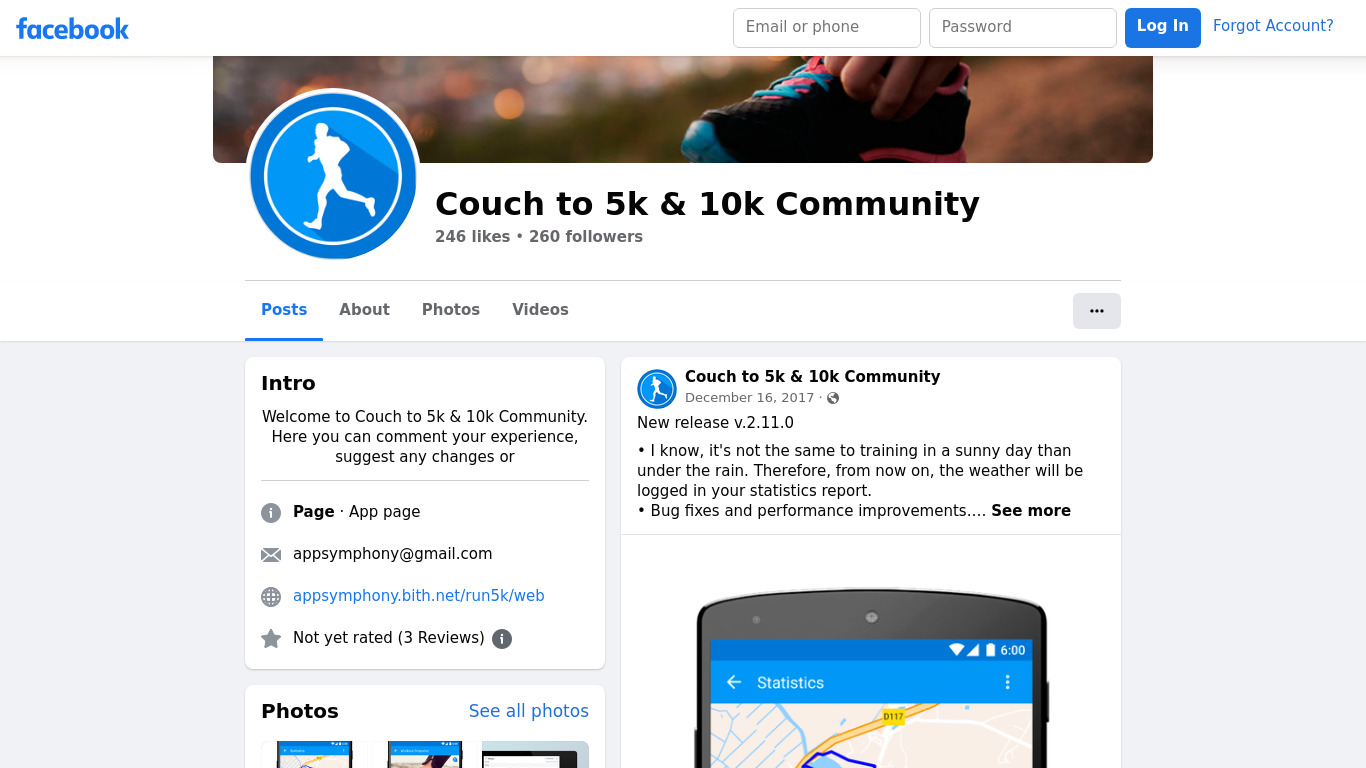Couch to 5k & 10k Landing page