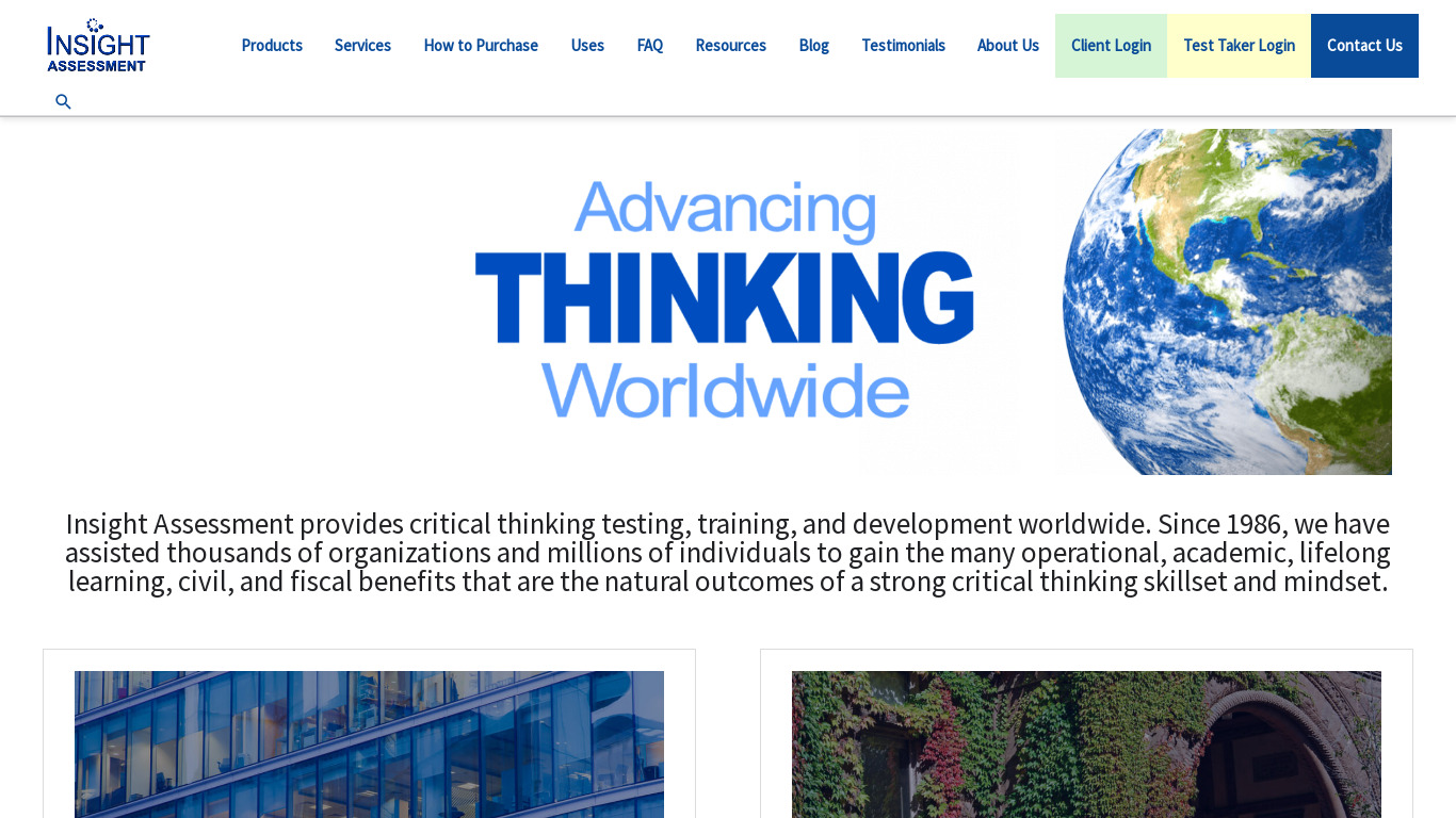 Critical Thinking Insight Landing page