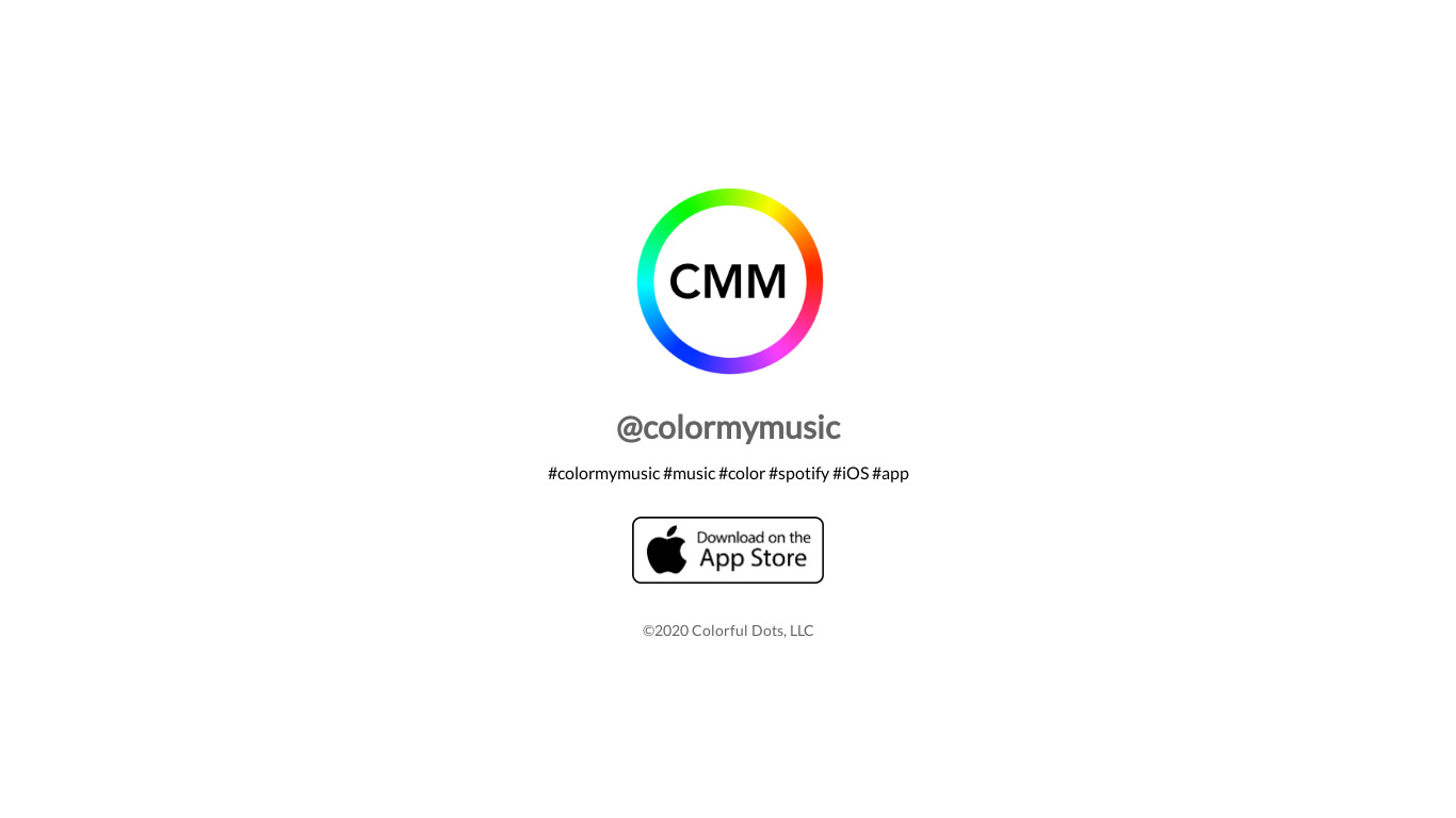 Color My Music Landing page