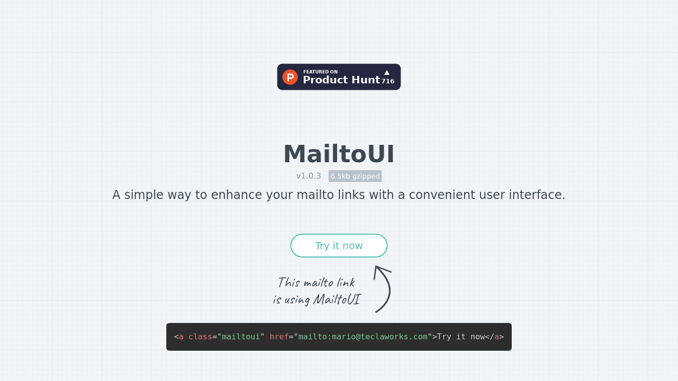 MailtoUI.js Landing page