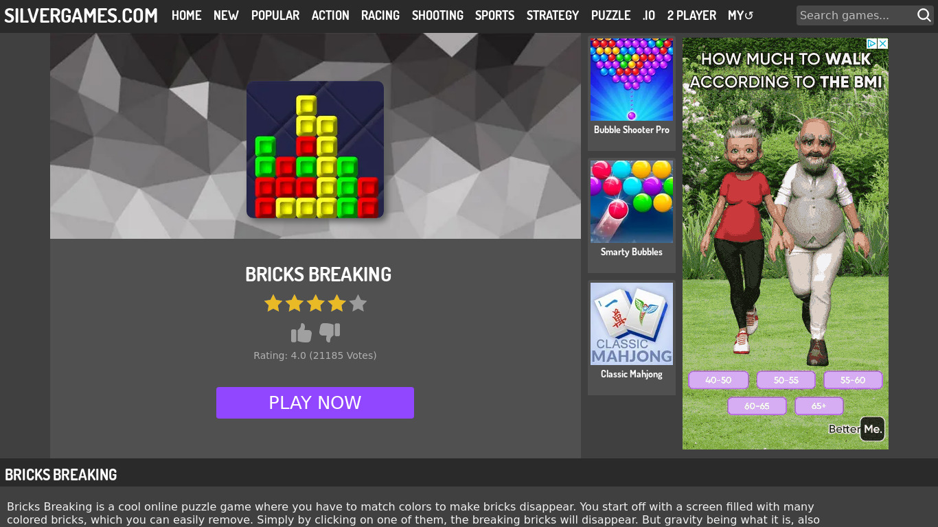 Break Bricks Landing page