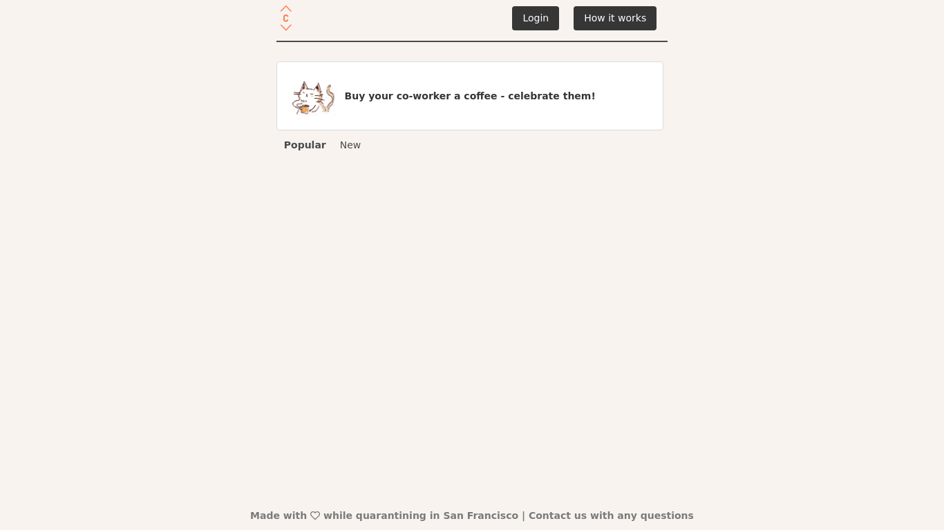HQ Cafe Landing page