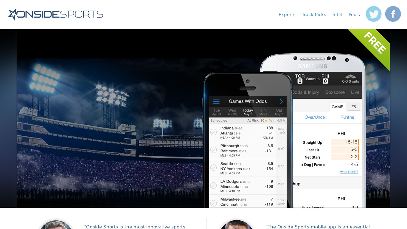 Onside Sports: The Betting Edge Landing page