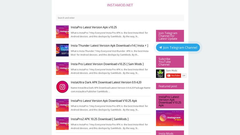 InstaMod Landing Page