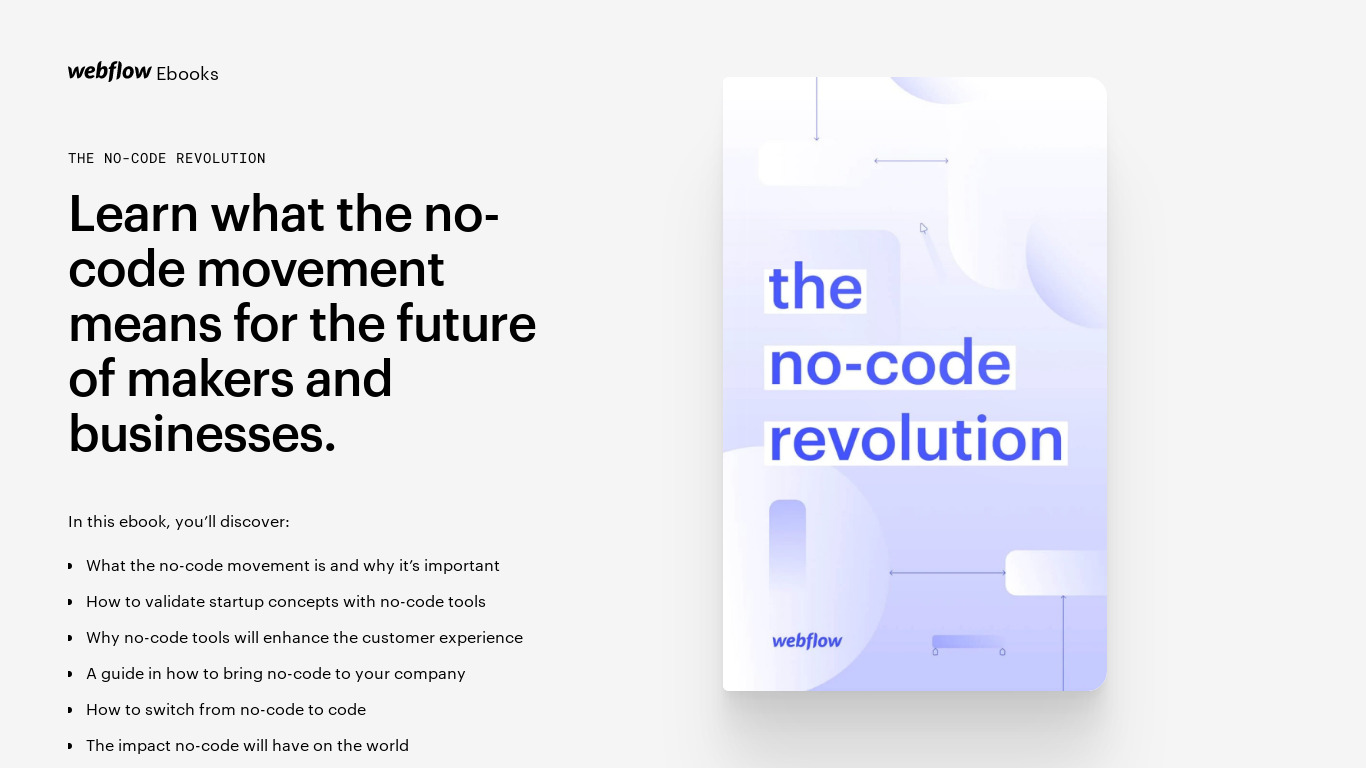 The no code revolution Landing page
