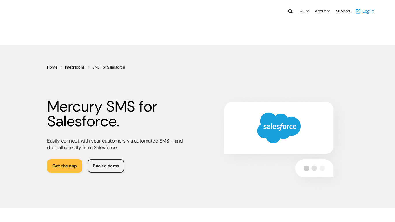 Aprika Mercury SMS Landing page