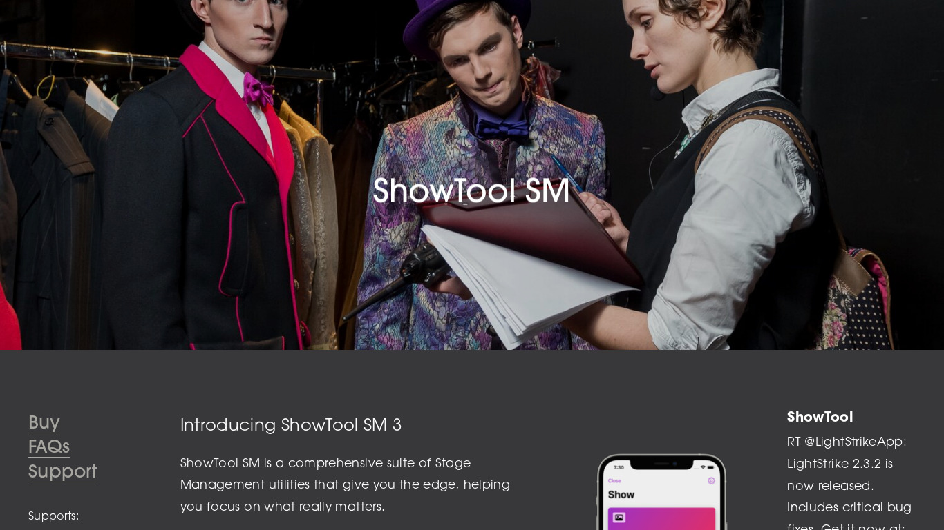 ShowTool SM Landing page