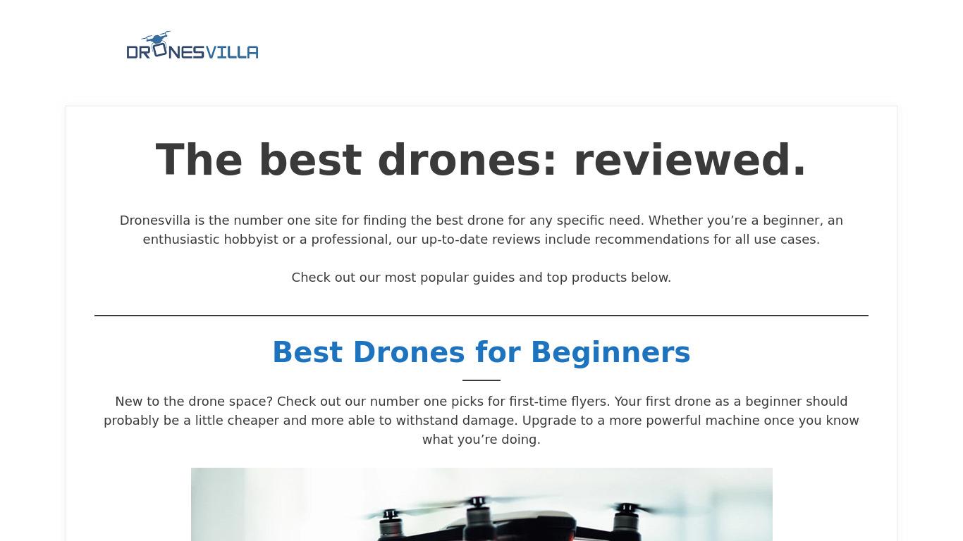 Ghost Drone Landing page