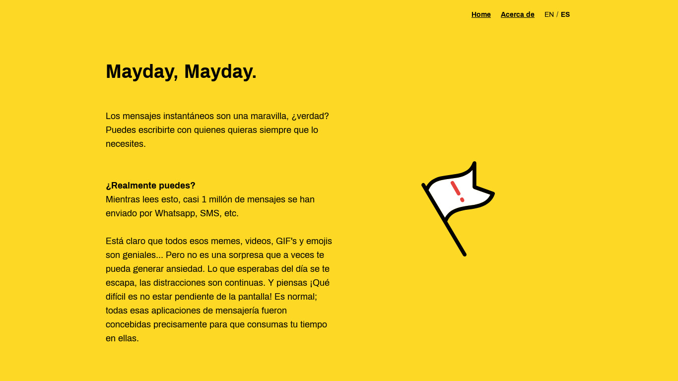 Mayday.app Landing page