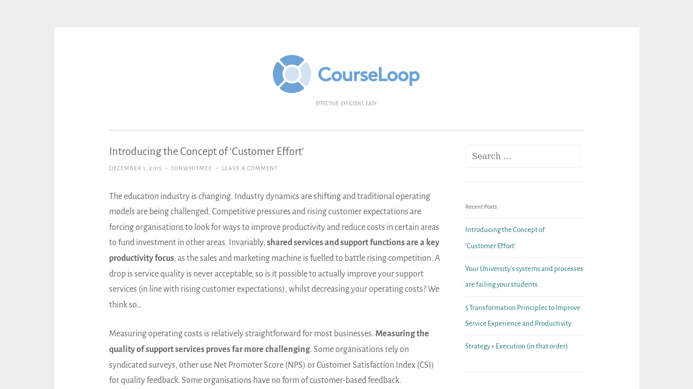 CourseLoop Landing page