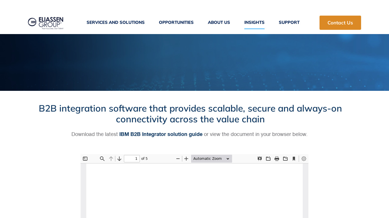 IBM Sterling B2B Integrator Landing page