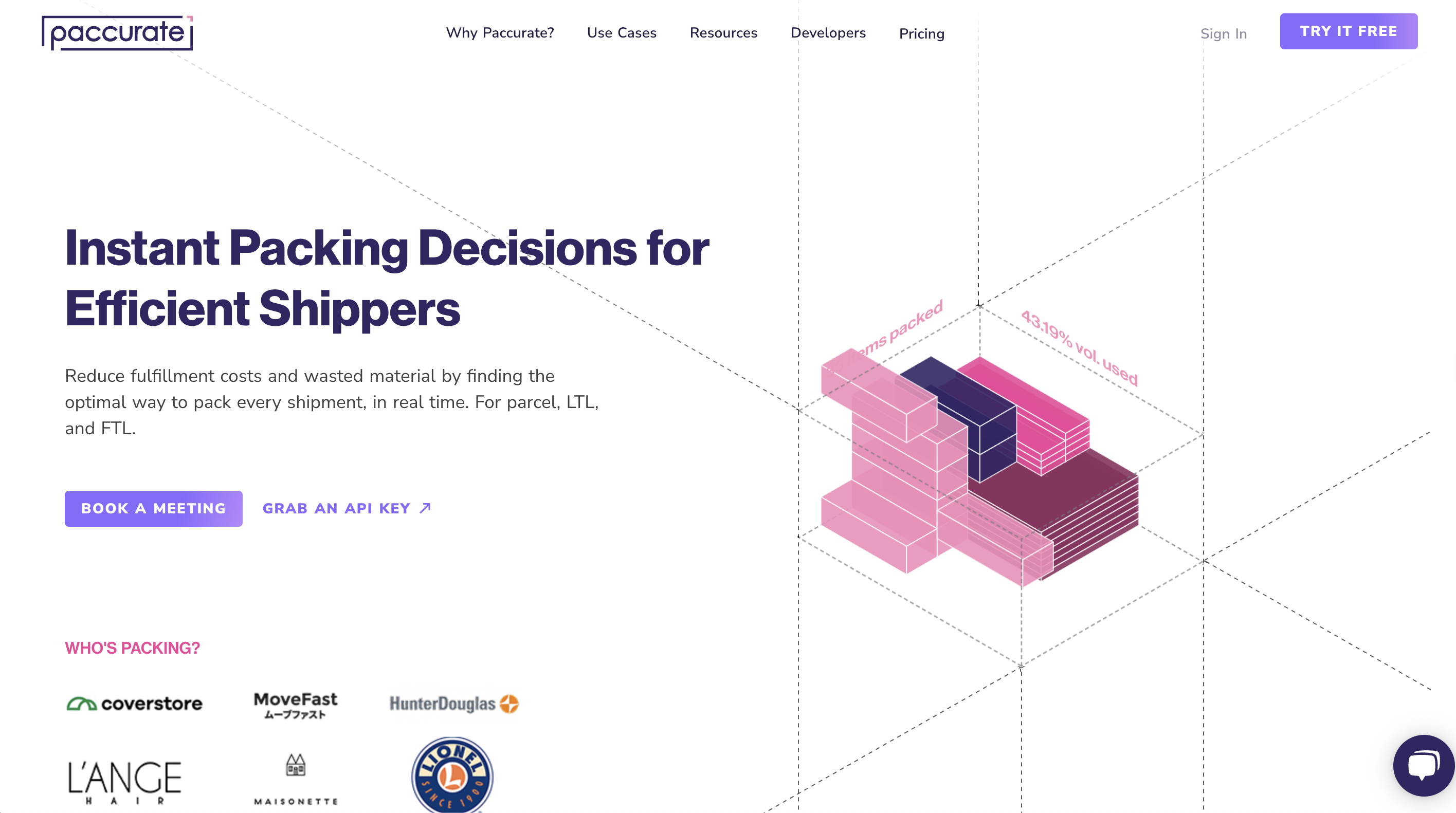 Paccurate Landing page