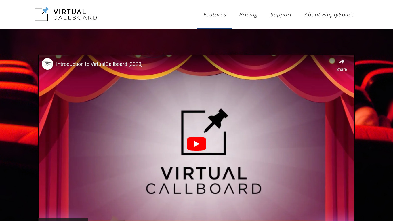 VirtualCallboard Landing page