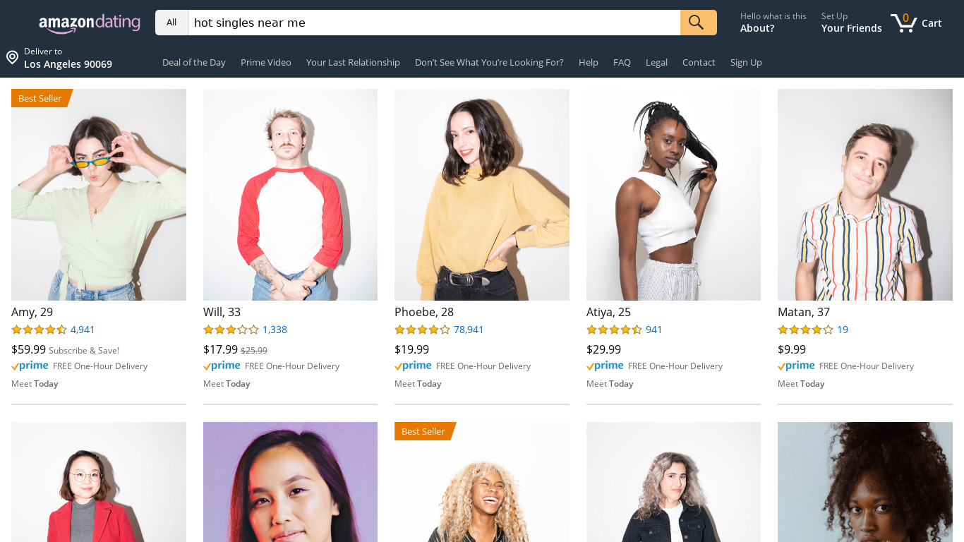 Amazon Dating Landing page