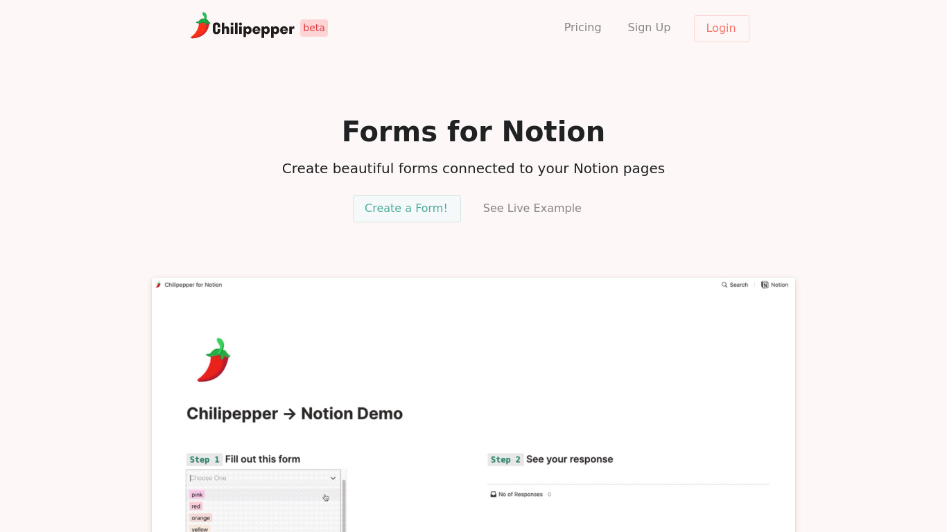 Chilipepper Landing page