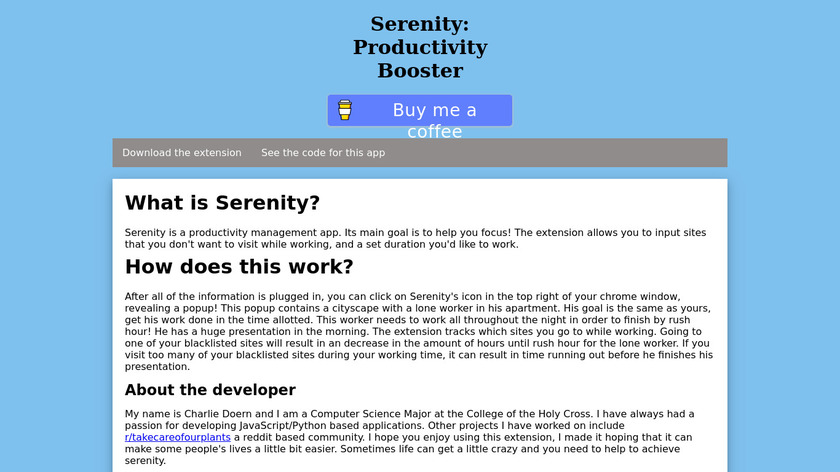 Cdoern Serenity Landing Page