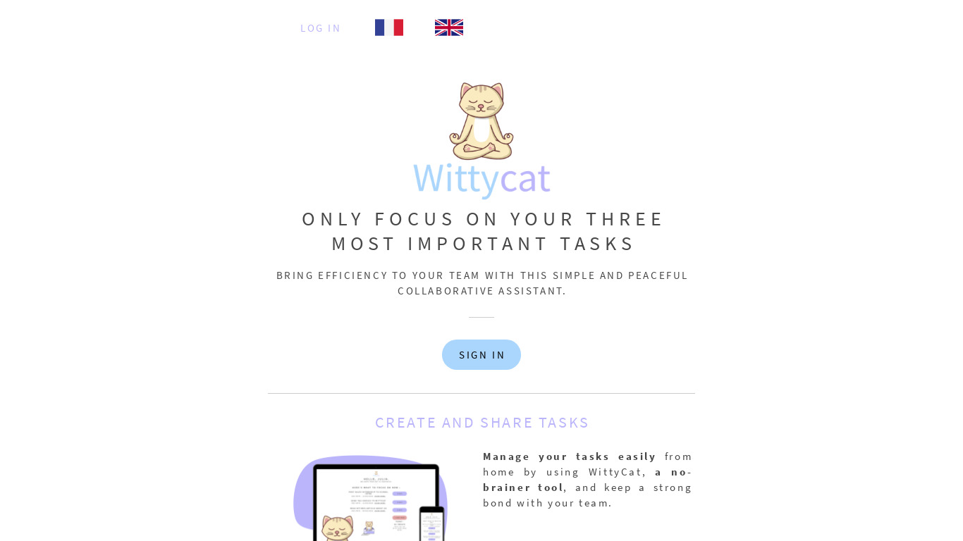 WittyCat Landing page