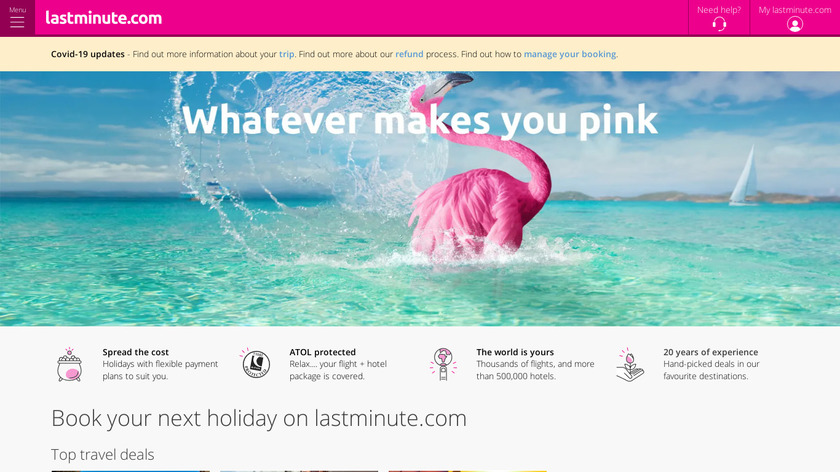 Lastminute.com Landing Page