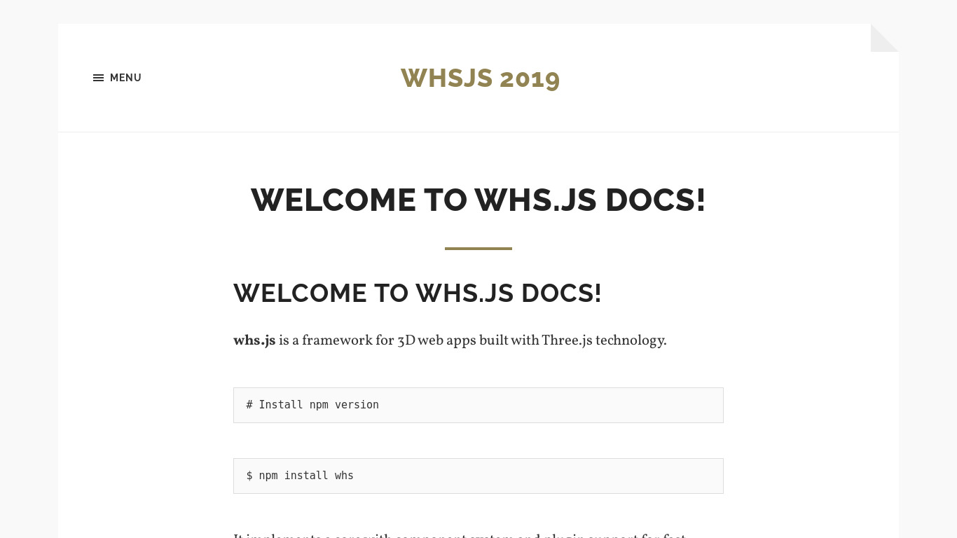 WhitestormJS Landing page