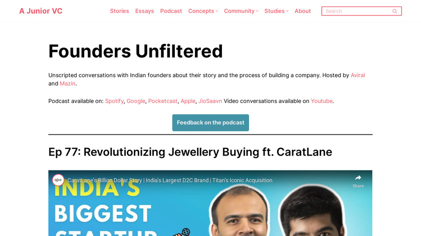 Founder Unfiltered Podcast Landing Page