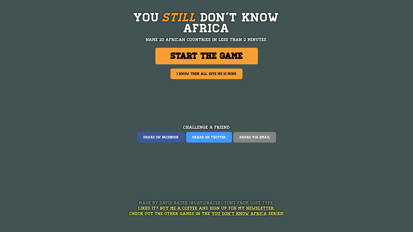 You Still Don't Know Africa Landing page