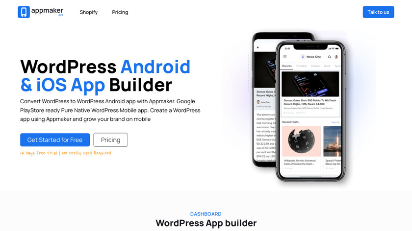 Appmaker WP Landing Page