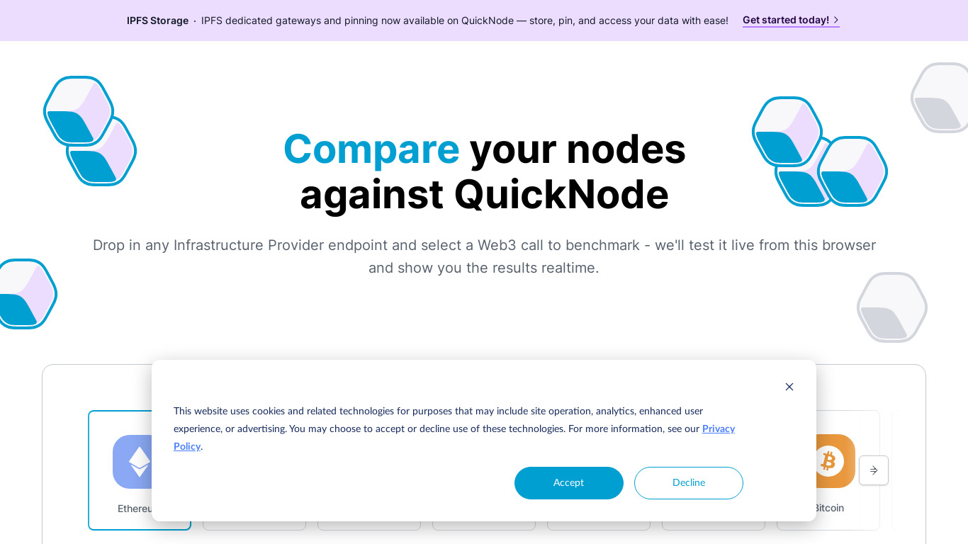 QuikNode Compare Landing page