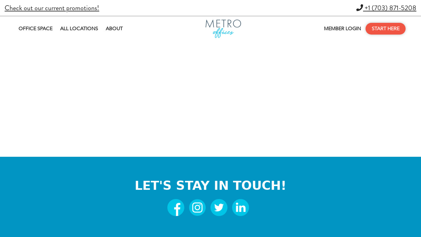 Metro Offices Landing page