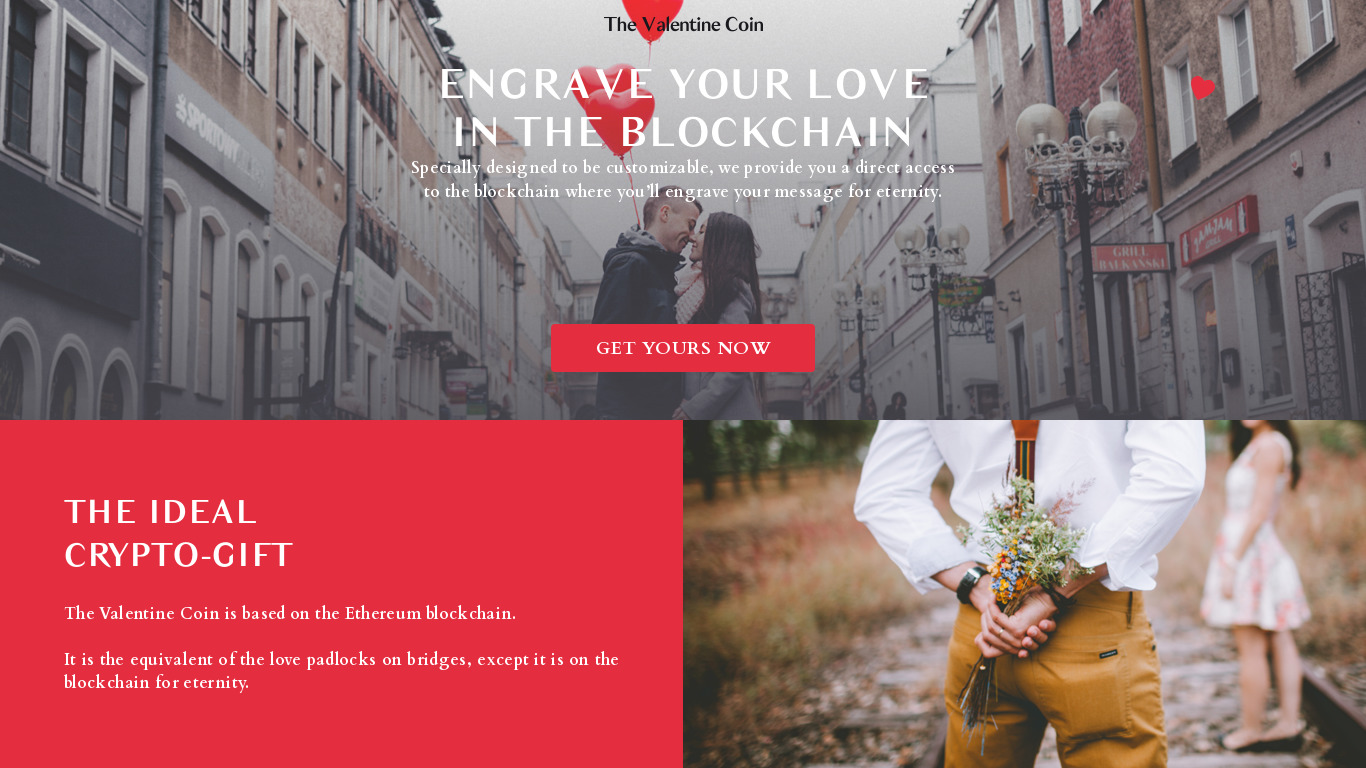 ValentineCoin Landing page
