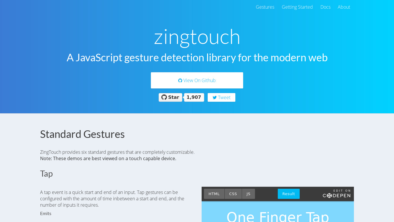 ZingTouch Landing page
