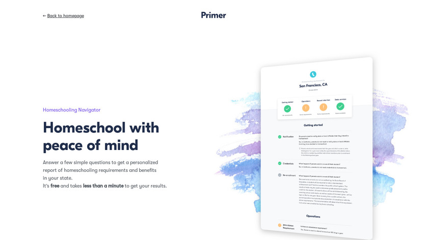 Primer Navigator Landing Page