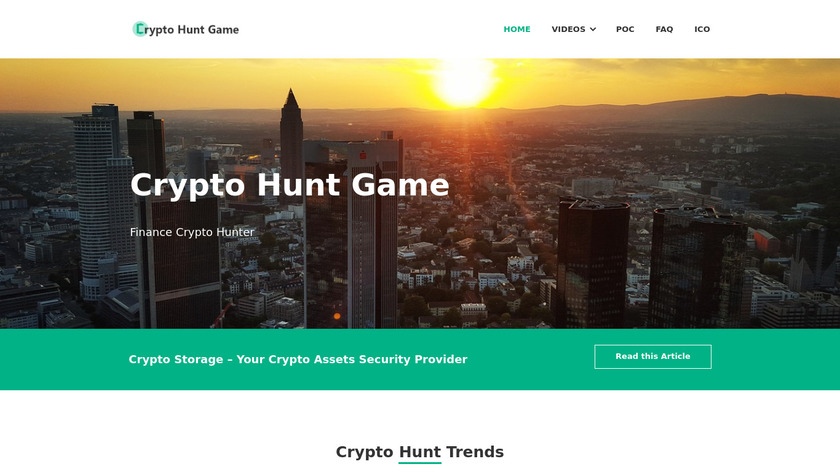 Crypto Hunt Landing Page