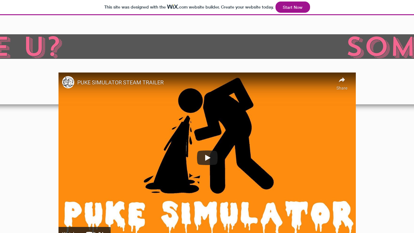Puke Simulator Landing page