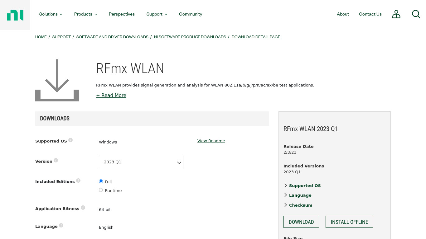 NI-RFmx WLAN Landing page