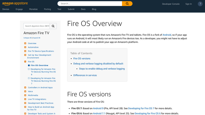 Fire OS Landing Page