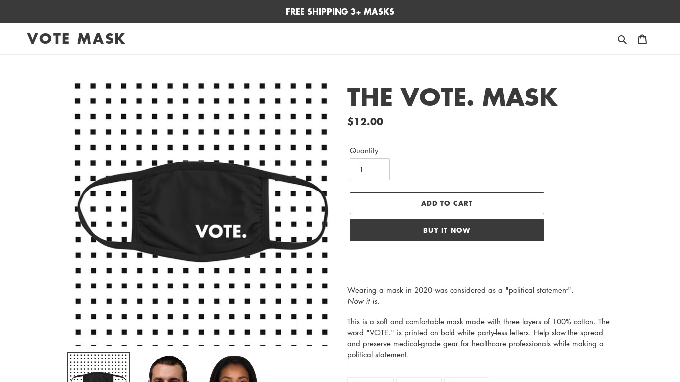 Vote Mask Landing page