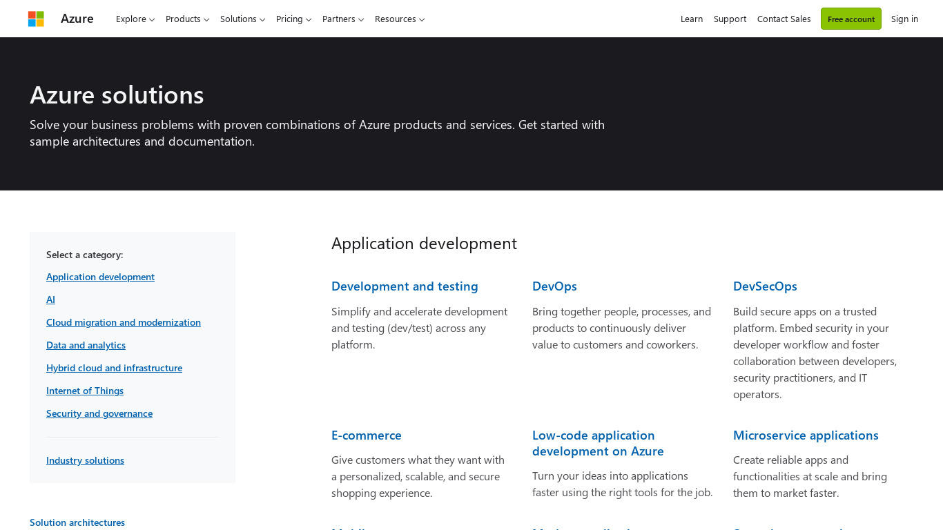 Azure Application Insights Landing page