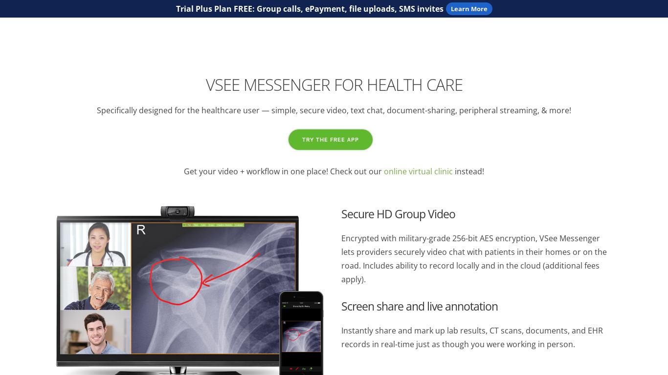 VSee Messenger Landing page