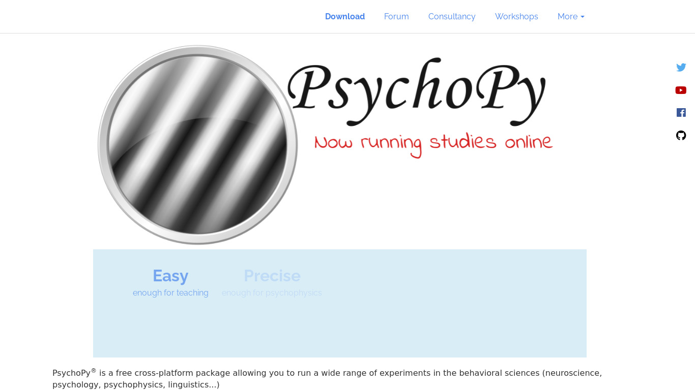 PsychoPy Landing page