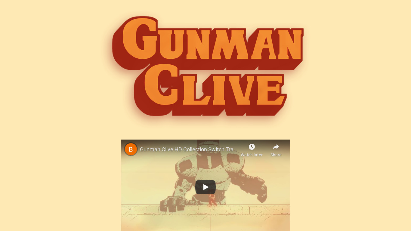 Gunman Clive Landing page