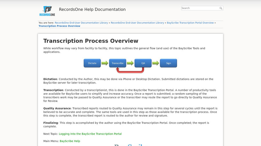 RecordsOne Transcription Landing Page