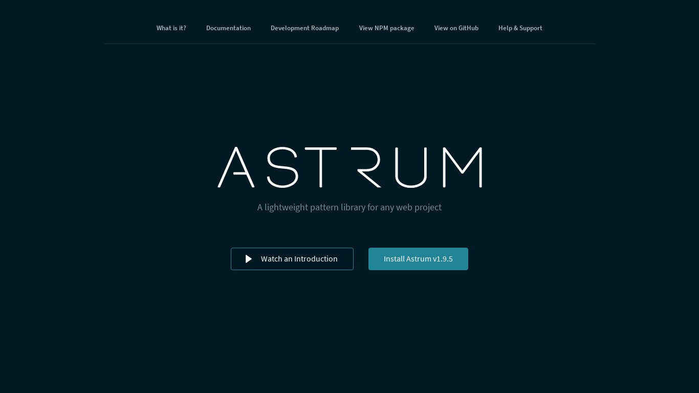 Astrum Landing page