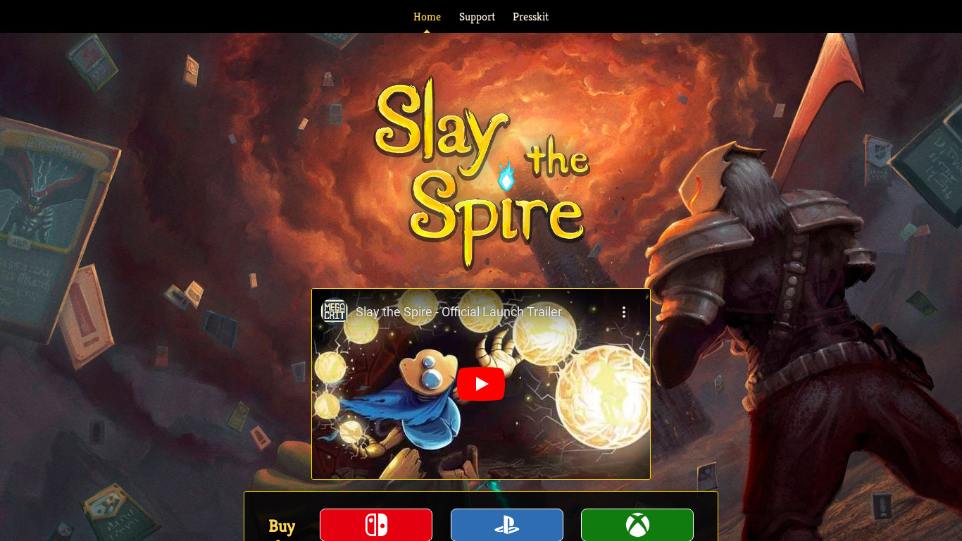 Slay the Spire Landing page