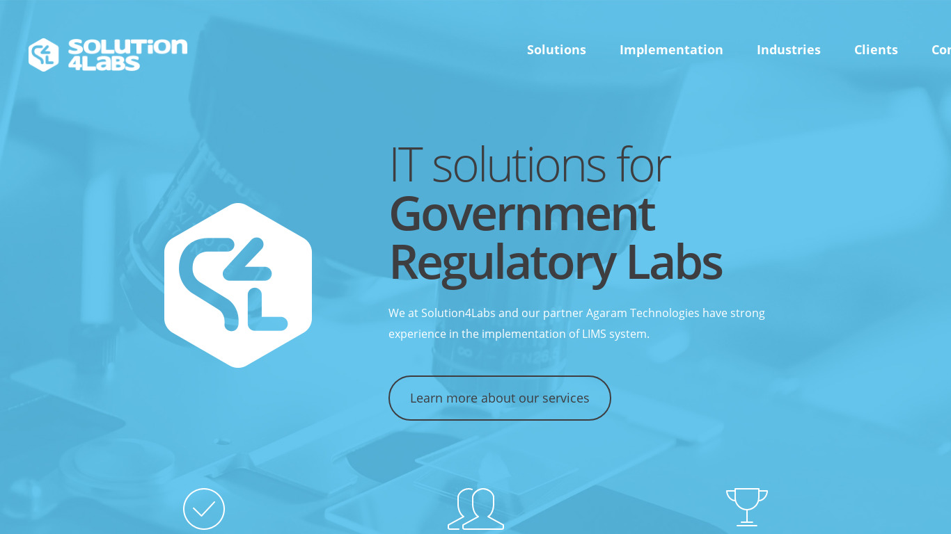 Solution4Labs Landing page